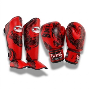 Twins Muay Thai Dragon Boxing <b>Gloves</b> Shin Guard Set Premium Leather Moisture Wicking Breathable Lightweight Adjustable Hook Loop - Product Image 4