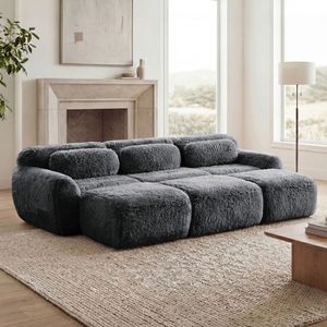 Divano a 3 Posti in Tessuto Morbido 32D ad Alta Densità per Soggiorno, Pouf Mobile, Combinazione Libera, Nessun Montaggio Richiesto - Product Image 3