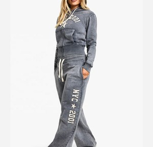 <b>Women's</b> Casual Winter Oversized Tracksuits 2-Piece Set with Zipper <b>Jacket</b> and Flare Pant Sportswear Clothing - Product Image 4