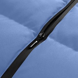 Chaleco Acolchado Azul para Hombre, Cuello Alto, Cierre de Cremallera, Cortavientos, Informal, Ropa de Invierno, Relleno de Poliéster, Bolsillos, Largo Regular - Product Image 4