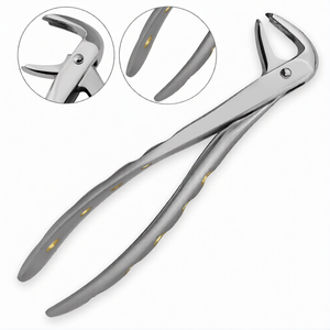 Forceps d'extraction dentaire # F4 Pointe diamantée, manche doré, acier inoxydable, poignée ergonomique manuelle, certifié CE, extraction dentaire - Product Image 2