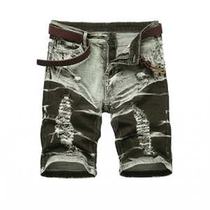 Customized Made Men <b>Stretch</b> Distressed Shorts Comfortable Fit Casual For Men Distressed Shorts - Product Image 1