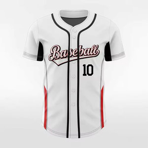 Maillot de baseball personnalisé haut de gamme à manches courtes avec boutons sur le devant, uniforme d'équipe avec numéro et nom personnalisés pour les joueurs - Product Image 1