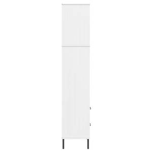 Librería Alta de Madera de Pino Macizo Blanca y Metal con Diseño Rectangular - Product Image 6