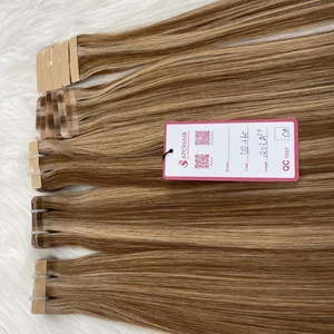 Cao Cấp Sang Trọng Đôi Rút Ra Việt Remy Phần Mở Rộng Tóc Con Người Máy Đôi Sợi Ngang Băng Thẳng Tối Màu Sắc Chất Lượng Cao - Product Image 6