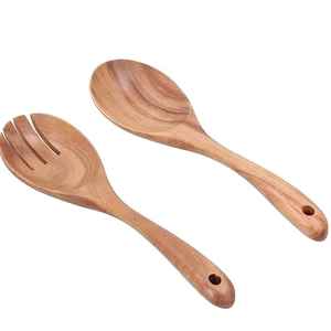 Premium Handmade FAIZA CRAFT Acacia Wood 5-Piece Sustainable Cutlery Set <b>Mirrored</b> Steel Shine Spoons Dishwasher <b>Microwave</b> Safe - Product Image 6