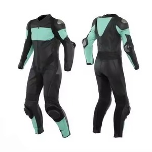 Combinaison de course en cuir pour moto, veste et pantalon en cuir pour moto avec fermeture éclair intégrale, équipement de protection pour la conduite, logo personnalisé - Product Image 3