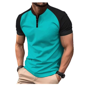 Custom Mens Quarter Zip Sports T <b>Shirt</b> Polyester Cotton Short Sleeve Golf Fitness Casual Tee Custom Logo Supplier Wholesale - Product Image 1