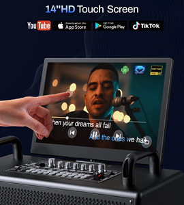 Portable Wireless Karaoke <b>Speaker</b> Touch Screen Dual Microphone RGB <b>LED</b> PA System for Home Party Outdoor - Product Image 4