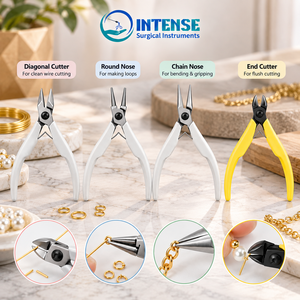 Juego de alicates para fabricación de joyas al por mayor, de acero inoxidable, con punta redonda, para cortar cadenas y alambres, herramientas manuales profesionales - Product Image 5
