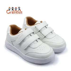Crabkids, venta al por mayor, 2024, nuevo diseño, zapatillas blancas para niños, zapatillas de <span class=keywords><strong>cuero</strong></span> para niños y niñas, zapatillas informales, zapatillas de diseñador para niños - Product Image 1
