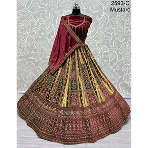 Collections de velours de vêtements de mariée indiens pour la mariée avec le travail de Zarkhan par Fabzone - Product Image 3