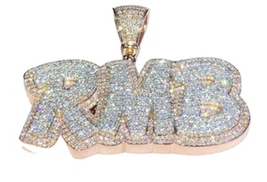 จี้เพชรโมอิสรูปตัวอักษรสีเงินสเตอริ่งจี้ตัวอักษรสั่งทำได้สวยงามและเครื่องประดับเพชรอื่นๆ - Product Image 2