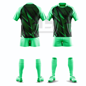 Ensemble de vêtements de sport de rugby personnalisés, maillot sublimé, short, coupe régulière, léger, respirant, antibactérien, coupe-vent, écologique - Product Image 2