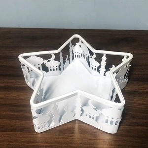 Bandeja de metal con forma de luna creciente y estrella para frutos secos y dátiles, tamaño grande, reutilizable, decoración para interiores. - Product Image 4