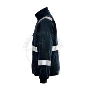 Veste de sécurité noire avec col réfléchissant, veste de sport personnalisée haute visibilité, veste de sécurité routière, vêtements de travail haute visibilité, imperméable - Product Image 2