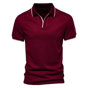 Polo de manga corta verde para hombre, color sólido, tela Oxford transpirable, estilo casual, diseño tejido con botones al frente, camisa POLO OEM - Product Image 4