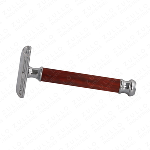 Eco Friendly Wooden Handle Twin Blade Safety Razor Premium Stainless Steel Grooming Tool for <b>Men</b> - Product Image 2