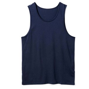 Men's <b>Navy</b> Blue Solid Color O-Neck Knitted Tank <b>Top</b> Casual Wear Fitness Wear Workout Shirts Summer Cotton Men's Tank <b>Tops</b> Adults - Product Image 6