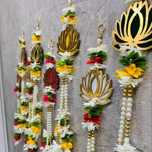 Guirnalda de Flores con Cuentas Multicolores, Decoración para el Hogar, Accesorios para Bodas y Eventos, Decoración Diwali, Torans para Puerta, Haldi Indio, Mehndi, Graduación - Product Image 4