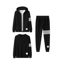 Ensemble de survêtement en coton épais personnalisé pour homme, style streetwear décontracté à capuche, vente en gros