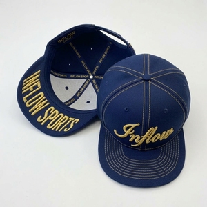 Casquette Snapback Sportive 6 Panneaux Inflow Marron avec Broderie Dorée Style Hip Hop Réglable Unisexe - Product Image 5