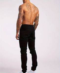 Jean pour homme coupe droite noir en denim slim, le plus vendu, décontracté et original - Product Image 5