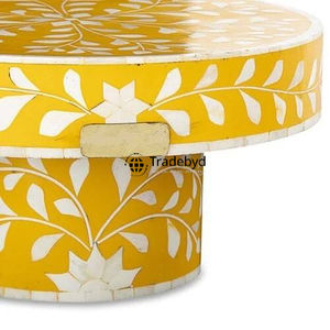 Soporte para Pastel con Incrustaciones de Hueso Hecho a Mano, Exhibidor de Postres de Diseño para Fiestas y Bodas por Tradebyd Home Collection - Product Image 6