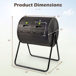 Compostador Giratorio de 360 Grados con Aspas Agitadoras y Aireador para Compostaje en Jardín - Product Image 6