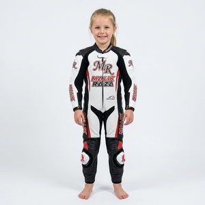 Combinaison de moto en cuir pour enfants sur mesure, fabrication OEM, vente en gros d'équipements de course - Product Image 5