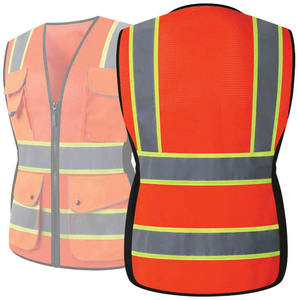 Gilet de sécurité respirant et réfléchissant, équipement en maille haute visibilité, design multi-poches pour la sécurité nocturne et le contrôle du trafic, gilet pour hommes - Product Image 3