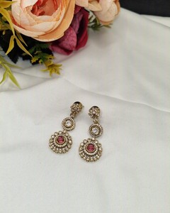 Delicate Crystal Beaded Kundan Necklace <b>Set</b> Antique Gold Plated Choker with Matching Earrings Designer Ethnic <b>Bridal</b> <b>Jewelry</b> <b>Set</b> - Product Image 4