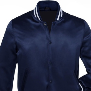 Chaqueta Varsity de Satén Personalizada para Hombre, Cuello Alto, Estilo Béisbol, Cierre de Botón, Ropa Deportiva Urbana, Fabricante OEM, ODM - Product Image 3