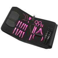Kit d'outils professionnels en acier inoxydable pour extensions capillaires, outil de pressage de cheveux, pince à fermeture de perles à pointe plate, pince crocodile pour cheveux