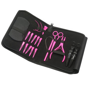 Hair <b>Extension</b> Tools Kit with Hair Pressing Tool Flat Tip <b>Bead</b> Closing Plier Hair Gripper Crocodile Clips Small Scissors - Product Image 3