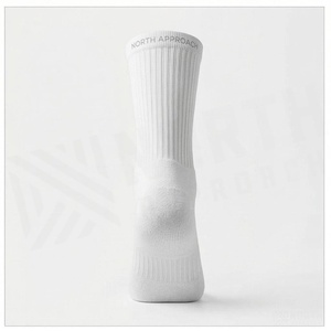 North Approach Crew <b>Socks</b> White Breathable <b>Running</b> <b>Socks</b> for Adults Summer Season - Product Image 2