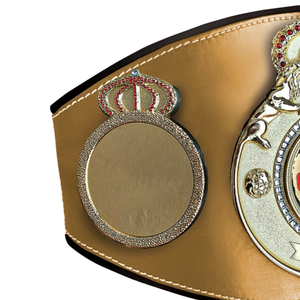 Cinturón de Campeonato Dorado Personalizable con Diseño de Corona y Globo, Cinturones Deportivos Grabables - Product Image 3