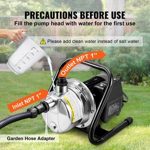 Pompa Portatile in Acciaio Inox da 1.1 HP 115V per Pozzi Poco Profondi con Portata di 978 GPH e Pressione Massima di 131 ft 40psi, Pompe Jet Booster per Irrigazione - Product Image 6