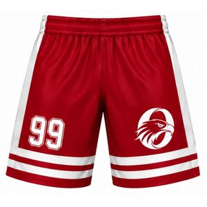 Men Red Sublimated Ice Hockey Set Jersey Shorts Polyester Striped Team Sportswear <b>Athletic</b> Match Training Apparel - Product Image 4