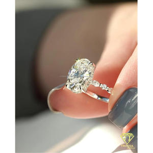 Anillo de compromiso de moissanita con corte ovalado, plata de ley 925, chapado en oro, solitario, joyería nupcial para mujer, anillo de regalo de lujo - Product Image 6