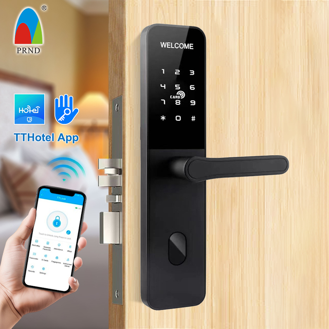 Security Home Hotel Aluminum Alloy Keyless Smart Door Lock TTlock Cloud App Temporary Code Unlock Digital Password Lock