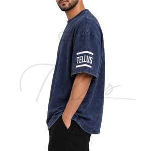 T-shirt pour homme de qualité supérieure en coton délavé à l'acide, coupe ample, style vintage, personnalisé - Product Image 4