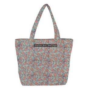 Hand Block Printed Handmade Cotton <b>Canvas</b> Shopping Tote Women Quilted Tote Bag Handmade Block Print Shoulder Printed Quilted Bag - Product Image 1