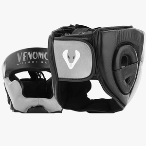 Protector de Cabeza Venomous Black, de Cuero, para Boxeo, MMA, Muay Thai, Entrenamiento - Product Image 4