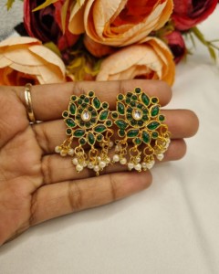Designer <b>Pearl</b> Beaded Chain Necklace With Coordinating Earrings Floral Pendant Necklace <b>Set</b> Traditional Ethnic Partywear Jewelry - Product Image 6