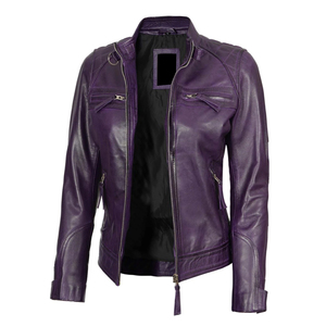 Wholesale Price Women Leather Jacket New Design Top Quality Light Weight Fashion Leather Jacket for Women - Product Image 4