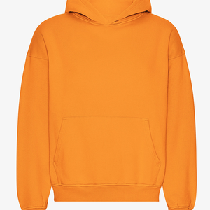 Sudadera con Capucha Naranja Extra Grande para Hombre, 100% Algodón, Felpa Francesa, Estilo Casual, Color Sólido, Diseño con Bolsillo, Ropa de Otoño - Product Image 5