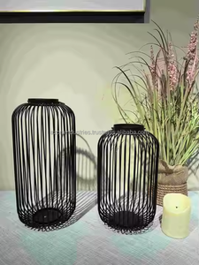 Soporte de farol de vela con cable de Metal de diseño moderno para interiores y exteriores, vajilla decorativa de pared para Hotel, temporada festiva, decoración del hogar - Product Image 3