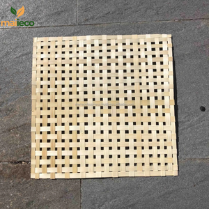 Napperons de table traditionnels en bambou faits à la main décor de fleurs murales multi-usages servant des aliments chauffés artisanat jetable écologique - Product Image 3