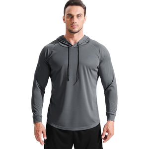 Sudadera con Capucha de Secado Rápido para Hombre, Protección UV, Ropa Deportiva, Manga Raglán, Absorbe la Humedad - Product Image 3